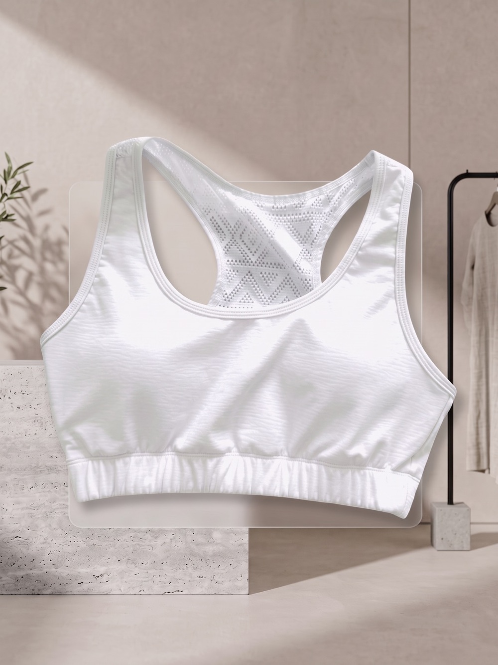 Zyia Active White Bomber Sports Bra Women's Size L Aztec Geometric Mesh Back